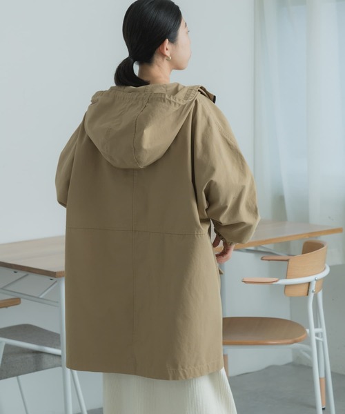 FORK&SPOON（フォークアンドスプーン）の「FORK&SPOON　ドルマンハーフコート（その他アウター・レディース・ネイビー/ベージュ・1）」の6枚目の写真