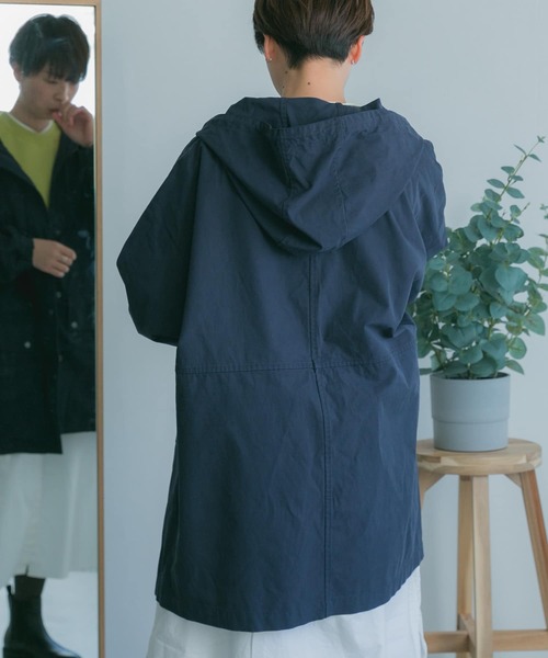 FORK&SPOON（フォークアンドスプーン）の「FORK&SPOON　ドルマンハーフコート（その他アウター・レディース・ネイビー/ベージュ・1）」の22枚目の写真