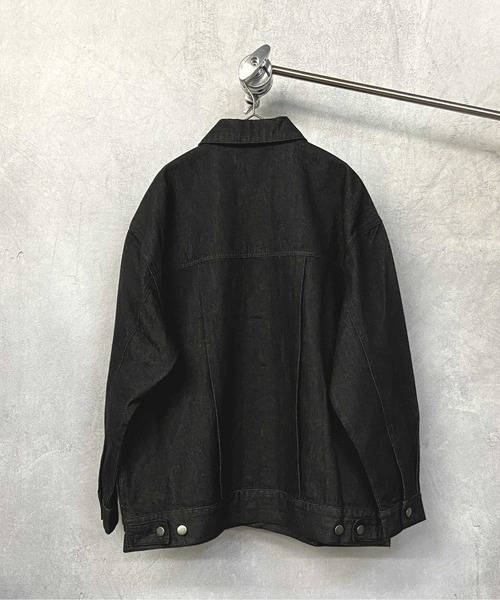 Beno(ビーノ)の「10ozデニム ルーズシルエット ジャケット Gジャン(デニムジャケット・メンズ・ワンウォッシュ/ブラック・M/L)」の12枚目の写真