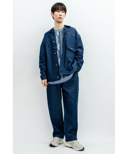 Beno(ビーノ)の「10ozデニム ルーズシルエット ジャケット Gジャン(デニムジャケット・メンズ・ワンウォッシュ/ブラック・M/L)」の3枚目の写真