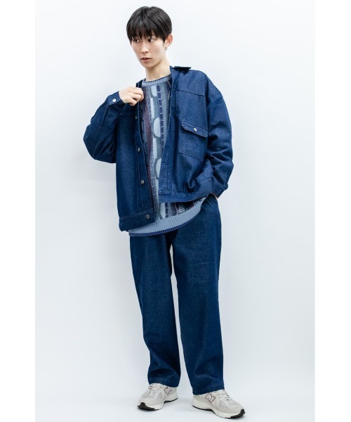 Beno(ビーノ)の「10ozデニム ルーズシルエット ジャケット Gジャン(デニムジャケット・メンズ・ワンウォッシュ/ブラック・M/L)」の4枚目の写真