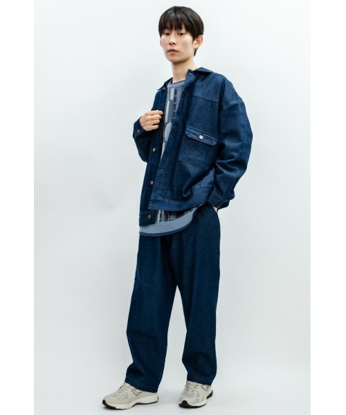 Beno(ビーノ)の「10ozデニム ルーズシルエット ジャケット Gジャン(デニムジャケット・メンズ・ワンウォッシュ/ブラック・M/L)」の6枚目の写真