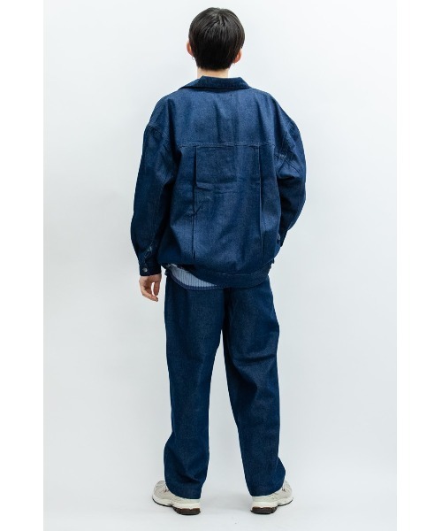 Beno(ビーノ)の「10ozデニム ルーズシルエット ジャケット Gジャン(デニムジャケット・メンズ・ワンウォッシュ/ブラック・M/L)」の9枚目の写真