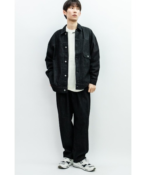 Beno(ビーノ)の「10ozデニム ルーズシルエット ジャケット Gジャン(デニムジャケット・メンズ・ワンウォッシュ/ブラック・M/L)」の19枚目の写真