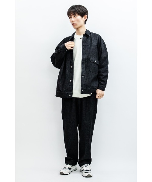 Beno(ビーノ)の「10ozデニム ルーズシルエット ジャケット Gジャン(デニムジャケット・メンズ・ワンウォッシュ/ブラック・M/L)」の20枚目の写真