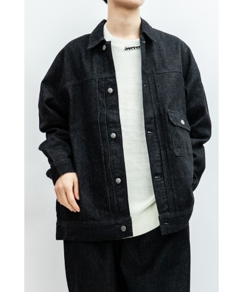 Beno(ビーノ)の「10ozデニム ルーズシルエット ジャケット Gジャン(デニムジャケット・メンズ・ワンウォッシュ/ブラック・M/L)」の14枚目の写真