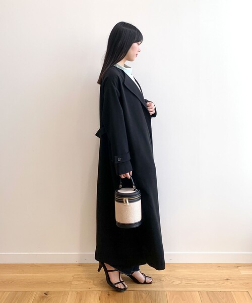 OPAQUE.CLIP（オペークドットクリップ）の「◆【洗える】リラクシーシングルコート（ステンカラーコート・レディース・ブラック/ライトベージュ/ベージュ系8・38/36）」の18枚目の写真