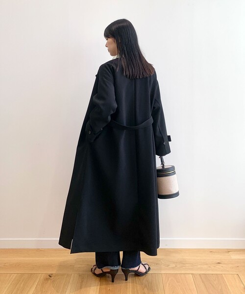 OPAQUE.CLIP（オペークドットクリップ）の「◆【洗える】リラクシーシングルコート（ステンカラーコート・レディース・ブラック/ライトベージュ/ベージュ系8・38/36）」の19枚目の写真