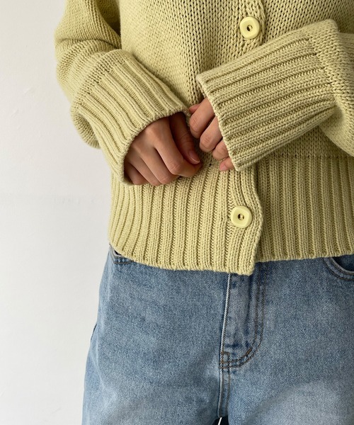 canal jean  via j  ニットカーディガン CANAL JEAN（キャナルジーン）の「El mar(エルマール) コットンVネック