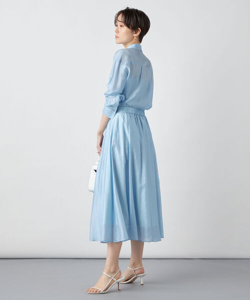 NOLLEY’S Sophi（ノーリーズソフィ）の「シアーローン2WAYシャツ（シャツ/ブラウス・レディース・ホワイト/カーキ/サックスブルー/ベビーピンク/ブラック・38/36）」の14枚目の写真