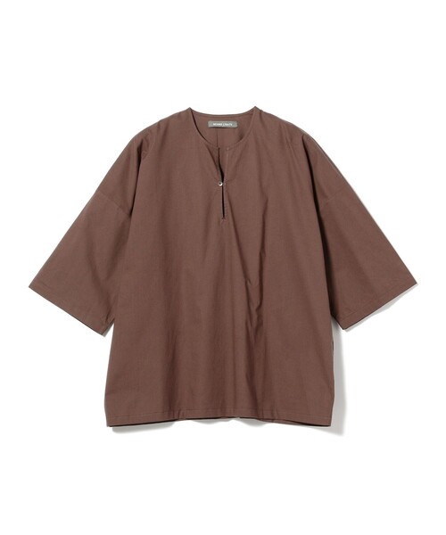 BEAMS LIGHTS(ビームスライツ)の「BEAMS LIGHTS / インドコットン ポプリン プルオーバーシャツ(Tシャツ/カットソー・メンズ・オフホワイト/ブラウン/ネイビー・SMALL/MEDIUM/LARGE)」の7枚目の写真