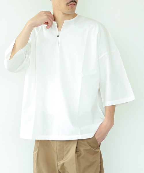 BEAMS LIGHTS(ビームスライツ)の「BEAMS LIGHTS / インドコットン ポプリン プルオーバーシャツ(Tシャツ/カットソー・メンズ・オフホワイト/ブラウン/ネイビー・SMALL/MEDIUM/LARGE)」の19枚目の写真