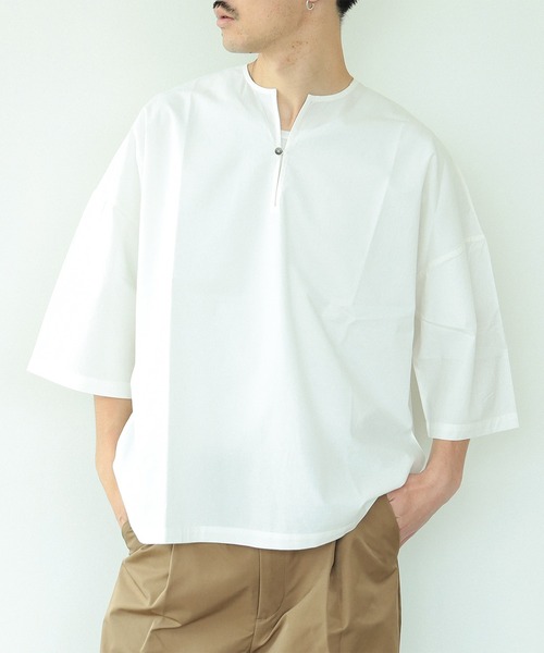 BEAMS LIGHTS(ビームスライツ)の「BEAMS LIGHTS / インドコットン ポプリン プルオーバーシャツ(Tシャツ/カットソー・メンズ・オフホワイト/ブラウン/ネイビー・SMALL/MEDIUM/LARGE)」の20枚目の写真
