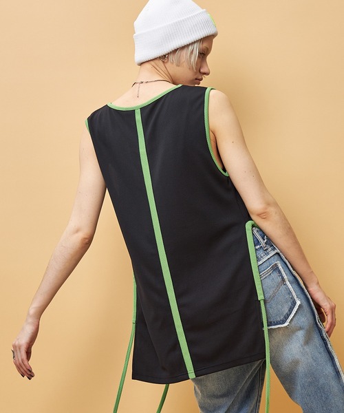 casane(カサネ)の「ドロストヘムメッシュタンク(タンクトップ・レディース・ブラック/パープル・FREE)」の11枚目の写真