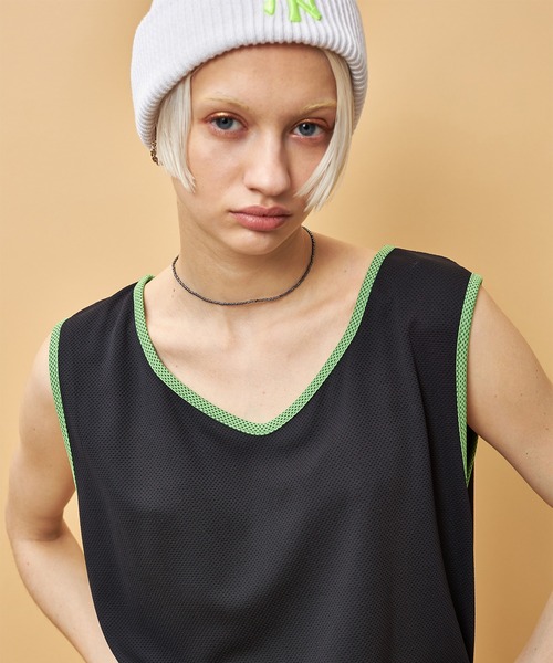 casane(カサネ)の「ドロストヘムメッシュタンク(タンクトップ・レディース・ブラック/パープル・FREE)」の14枚目の写真