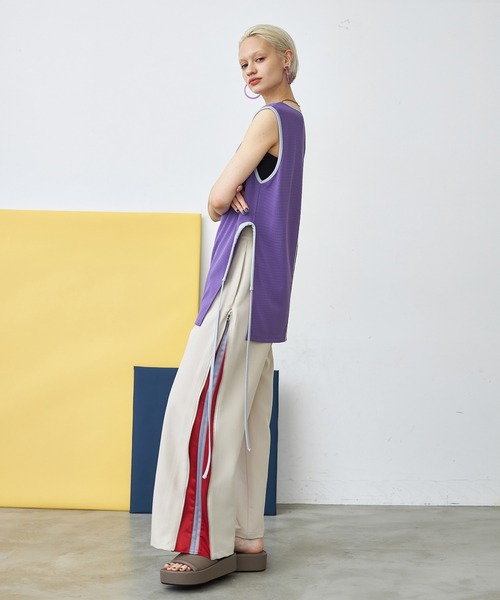 casane(カサネ)の「ドロストヘムメッシュタンク(タンクトップ・レディース・ブラック/パープル・FREE)」の22枚目の写真