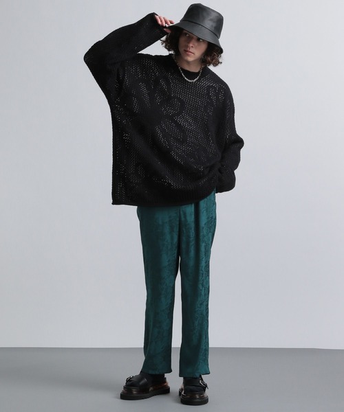 HARE（ハレ）の「ドレープフラワージャガードパンツ(HARE)（その他パンツ・メンズ・グリーン/ブラック/パープル・FREE）」の4枚目の写真