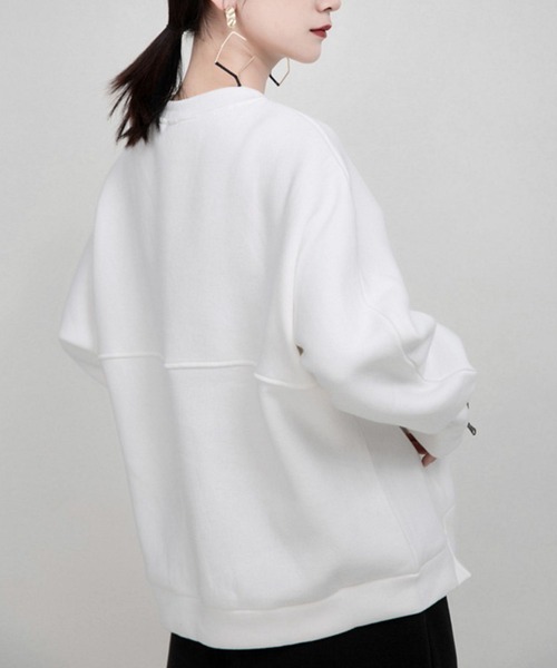 SEN TOKYO（セントーキョー）の「大人の魅力溢れる。袖口ファスナー付スウェット（スウェット・レディース・ブラック/ホワイト・FREE）」の7枚目の写真