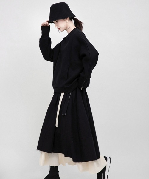 SEN TOKYO（セントーキョー）の「大人の魅力溢れる。袖口ファスナー付スウェット（スウェット・レディース・ブラック/ホワイト・FREE）」の12枚目の写真