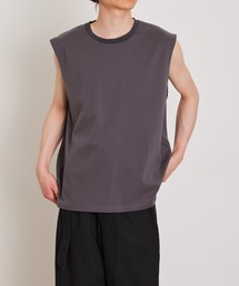 【Albini/アルビニ】オーガニック ポンチ オーバーサイズ ノースリーブ Tシャツ