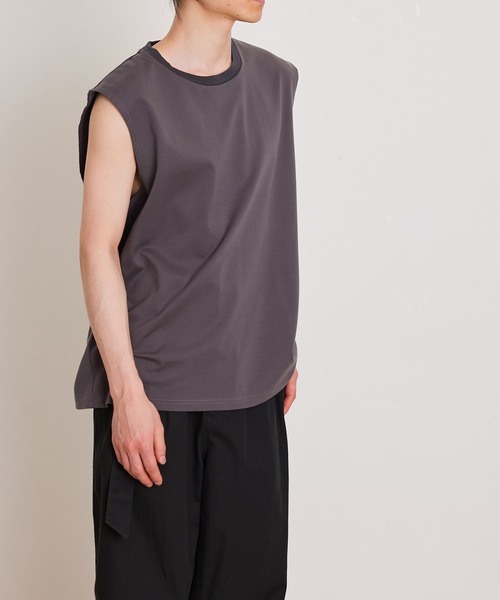 ADAM ET ROPE'(アダムエロペ)の「【Albini/アルビニ】オーガニック ポンチ オーバーサイズ ノースリーブ Tシャツ(Tシャツ/カットソー・メンズ・ホワイト/ブラック/ネイビー/グレー系その他・FREE)」の21枚目の写真