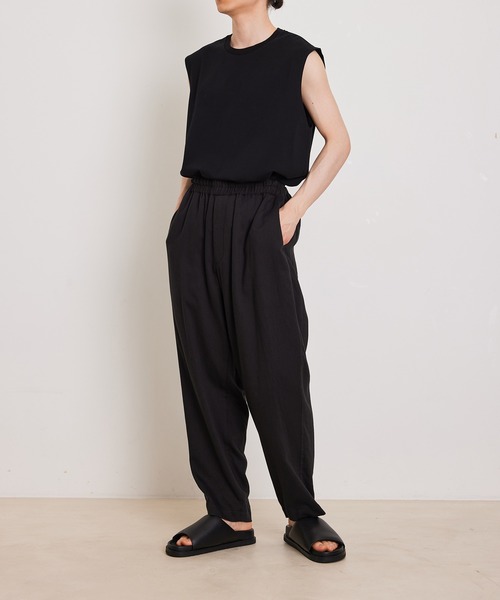 ADAM ET ROPE'(アダムエロペ)の「【Albini/アルビニ】オーガニック ポンチ オーバーサイズ ノースリーブ Tシャツ(Tシャツ/カットソー・メンズ・ホワイト/ブラック/ネイビー/グレー系その他・FREE)」の12枚目の写真
