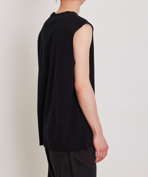 ADAM ET ROPE'(アダムエロペ)の「【Albini/アルビニ】オーガニック ポンチ オーバーサイズ ノースリーブ Tシャツ(Tシャツ/カットソー・メンズ・ホワイト/ブラック/ネイビー/グレー系その他・FREE)」の11枚目の写真