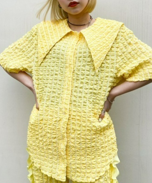 Candy Stripper（キャンディストリッパー）の「POCOPOCO CHECK シャツ（シャツ/ブラウス・レディース・ピンク/イエロー/ライトブルー・2）」の3枚目の写真