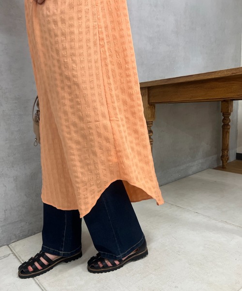 un dix cors（アンディコール）の「チェックバンドカラーシャツ  