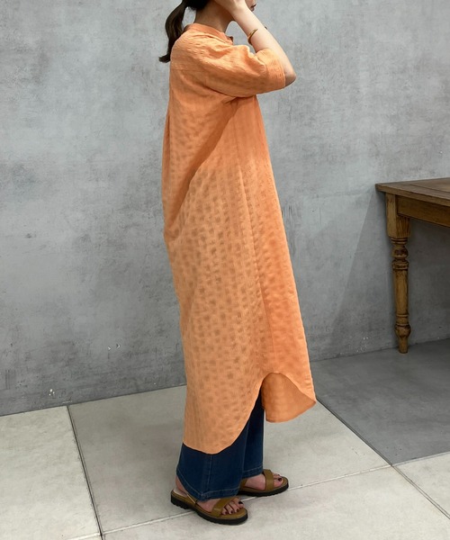 un dix cors（アンディコール）の「チェックバンドカラーシャツ  