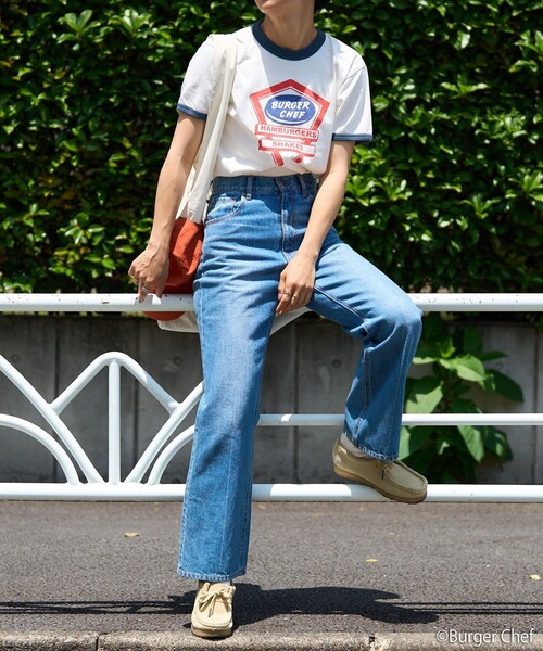 FREAK'S STORE(フリークスストア)の「Bugerchef リンガーTシャツ(Tシャツ/カットソー・レディース・ネイビー/レッド・フリ-)」の18枚目の写真