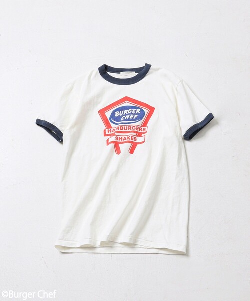 FREAK'S STORE(フリークスストア)の「Bugerchef リンガーTシャツ(Tシャツ/カットソー・レディース・ネイビー/レッド・フリ-)」の6枚目の写真
