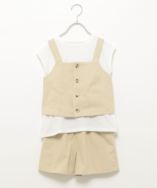 GLOBAL WORK（グローバルワーク）の「3SETビスチェセットアップ/192567（ワンピース・キッズ・ベージュ/ブルー・140cm/160cm/150cm/100cm/110cm/120cm/130cm）」の4枚目の写真