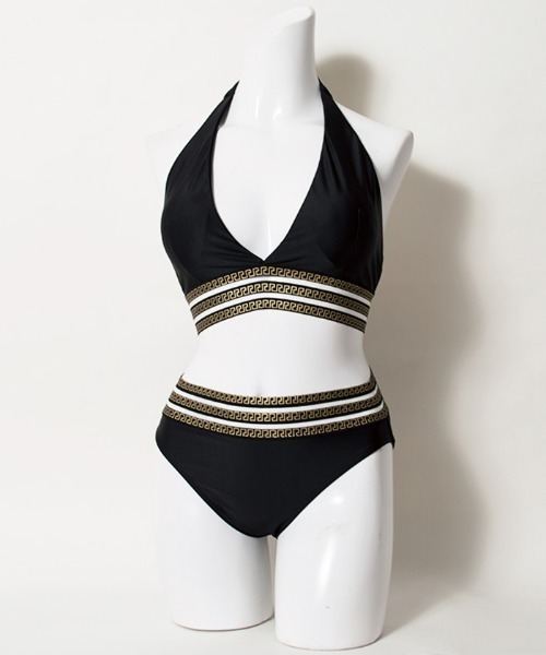 LAVIA（ラヴィア）の「ホルターネックデザインビキニ（水着・レディース・ブラック・L/M）」の9枚目の写真