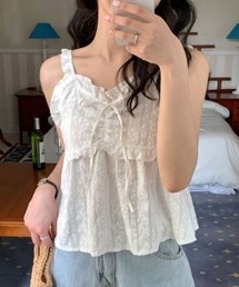 SONA レースフリルリボンキャミソール