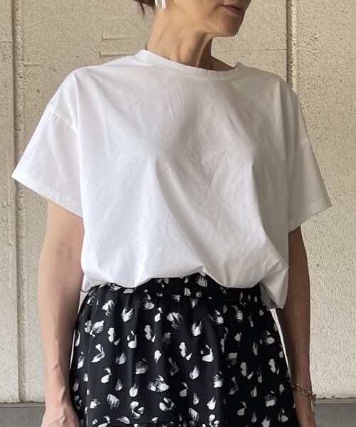 OWLSPALE(オールズペール)の「シルケット天竺Tシャツ(Tシャツ/カットソー・レディース・ブラック/グリーン/ホワイト・FREE)」の3枚目の写真