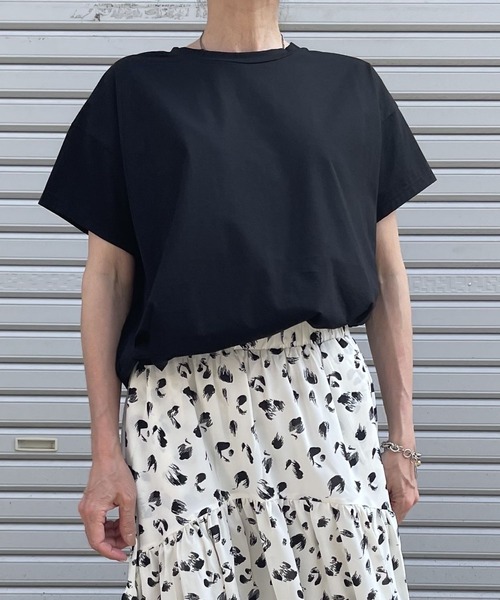 OWLSPALE(オールズペール)の「シルケット天竺Tシャツ(Tシャツ/カットソー・レディース・ブラック/グリーン/ホワイト・FREE)」の1枚目の写真