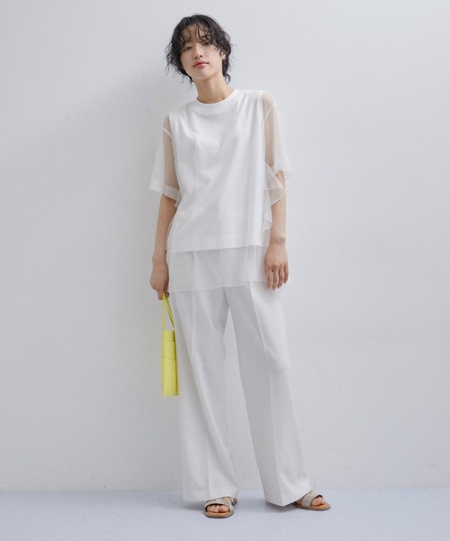 ADAM ET ROPE'（アダムエロペ）の「チュールTEE（Tシャツ/カットソー・レディース・ホワイト/ブラック・FREE）」の11枚目の写真