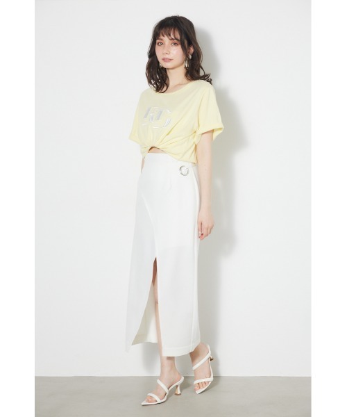rienda（リエンダ）の「ラップスリムタイスカート（スカート・レディース・ピンク/ブルー/ホワイト/ブラック・SMALL/MEDIUM）」の12枚目の写真