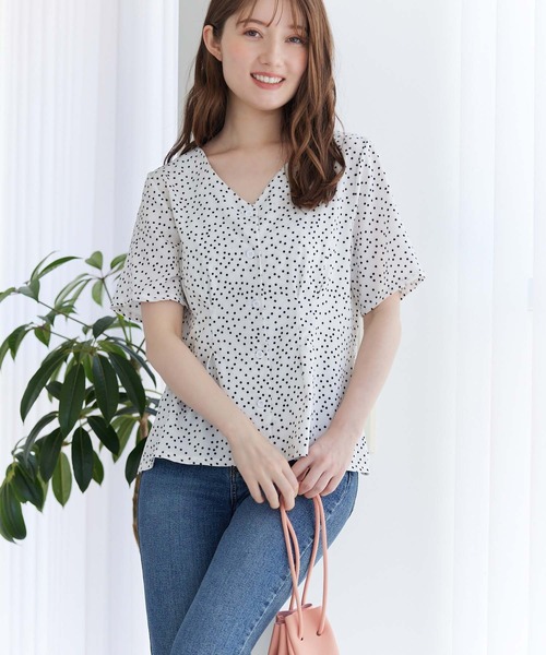 fifth(フィフス)の「ドット柄ペプラムブラウス(シャツ/ブラウス・レディース・ブラック/ホワイト・M)」の18枚目の写真