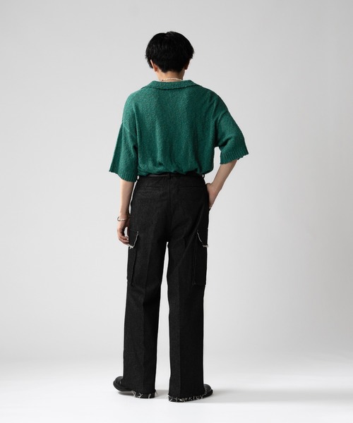 selle glant(セレグランテ)の「MILITARY CARGO DENIM PANTS/ミリタリーカーゴデニムパンツ(デニムパンツ・メンズ・ブラック/ダークインディゴブルー・SMALL/MEDIUM/LARGE)」の22枚目の写真