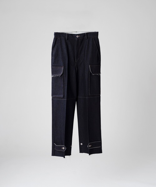 selle glant(セレグランテ)の「MILITARY CARGO DENIM PANTS/ミリタリーカーゴデニムパンツ(デニムパンツ・メンズ・ブラック/ダークインディゴブルー・SMALL/MEDIUM/LARGE)」の13枚目の写真