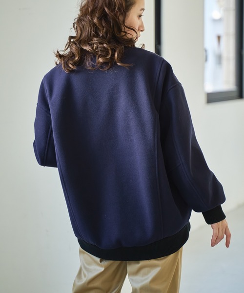 kha:ki（カーキ）の「「KHA:KI / カーキ」COLLARLESS VARSITY JACKET（スタジャン・レディース・アイボリー/ネイビー/オリーブ/ブラウン系その他・2/1）」の20枚目の写真