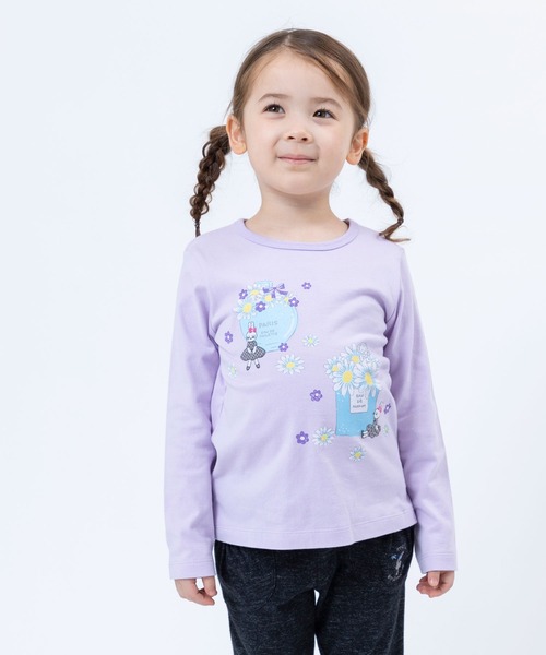 KP(ケーピー)の「TioTio抗ウイルス加工/長袖Tシャツ(100~130cm)(Tシャツ/カットソー・キッズ・ラベンダー/ピンク・130cm/120cm/100cm/110cm)」の2枚目の写真
