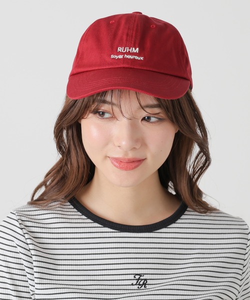 Honeys（ハニーズ）の「配色ロゴキャップ（キャップ・レディース・ブラック/エンジ/アイボリー・FREE）」の5枚目の写真