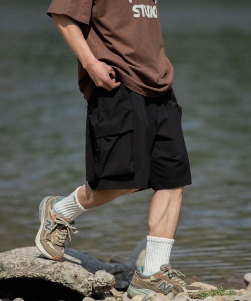 カタリストベージュ ナイロンハーフパンツ