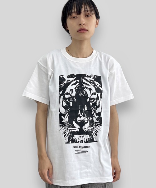 WORLD STANDARD（ワールドスタンダード）の「WORLD STANDARD/ワールドスタンダード タイガープリント 半袖Tシャツ WSHT-008（Tシャツ/カットソー・メンズ・ブラック/ホワイト・L/M/XL）」の3枚目の写真