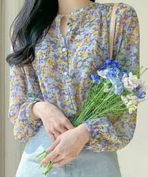 花柄シフォンブラウス