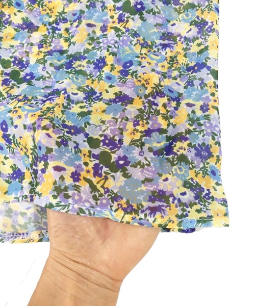 ALLSAINTS 新品　花柄　ボタニカル　シフォンシャツ 長袖 Amazon.co.jp: ボタニカル柄カットソー 花柄シフォン ドロー