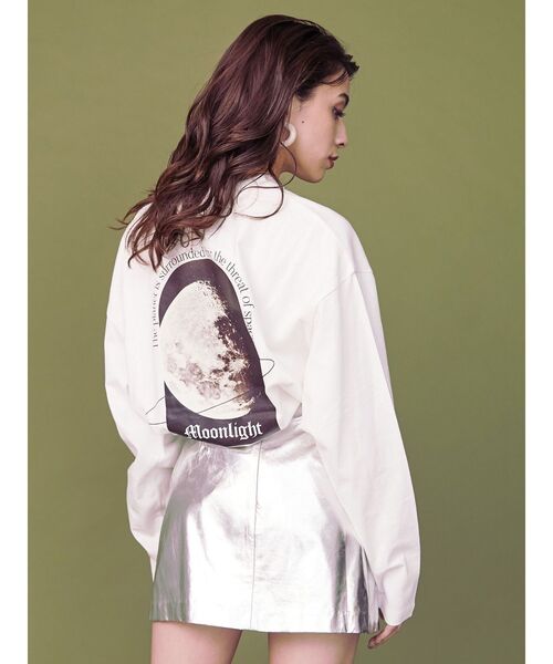 EVRIS（エヴリス）の「MOONLIGHT ロンT（Tシャツ/カットソー・レディース・ホワイト/ブラック・FREE）」の3枚目の写真